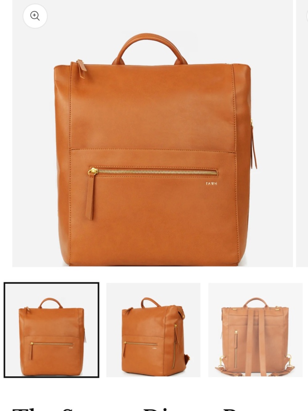 Fawn Design Leather Baby Backpack Diaper Bag - Tan